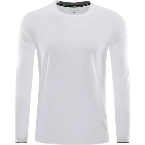 Camiseta Deportiva Unisex de Manga Larga con Cuello Redondo de Secado Rápido Transpirable para Maratón Correr Entrenamiento