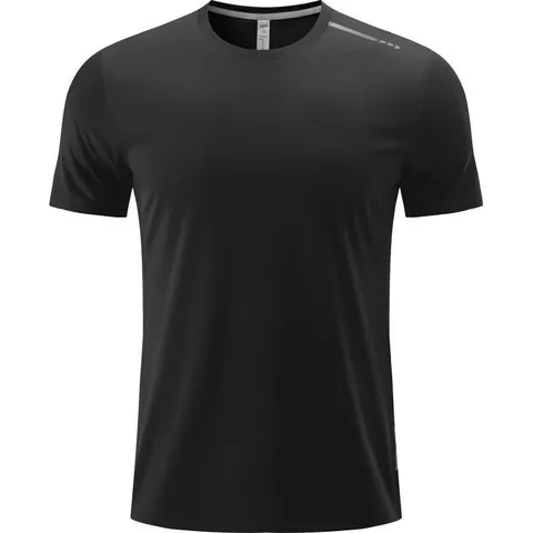 T-Shirt de Sport à Séchage Rapide pour Hommes Femmes Enfants Polyester Maille Respirante Manches Courtes Haut pour Course Cyclisme Vêtements de Sport Décontractés Bande Réfléchissante