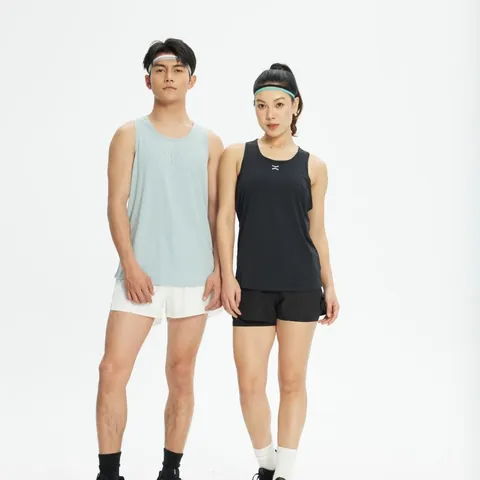 Men's Sleeveless Running Vest Quick Dry Athletic Training Top Polyester Breathable Mesh Sports T-Shirt Gym Exercise Tank Top