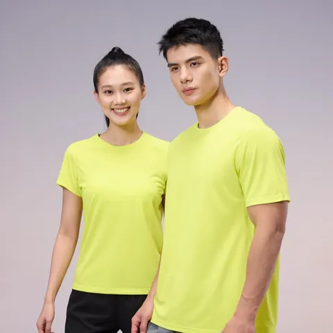 Unisex Quick Dry T-Shirt Short Sleeve Ice Silk Breathable Running Fitness Sports Top Team Uniform Solid Printed Tee