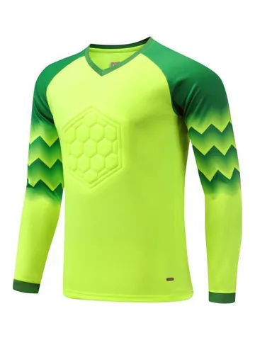 Professional Soccer Goalkeeper Jersey Padded Training Set Long Sleeve Honeycomb Protection Shirt And Pants For Men Kids