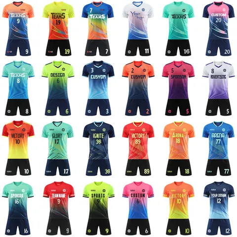 Vintage Retro Custom Soccer Jersey Top And Bottom For Men Women Sublimation Digital Print Football Team Training Uniform Sportswear