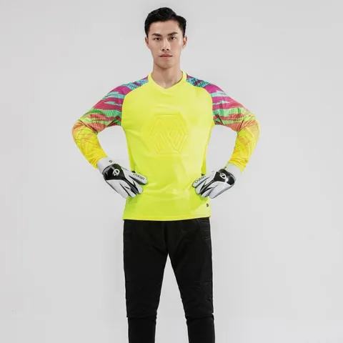 Professional Soccer Goalkeeper Jersey Suit Padded Goalie Uniform Quick Dry Breathable Long Sleeve Training Shirt And Pants