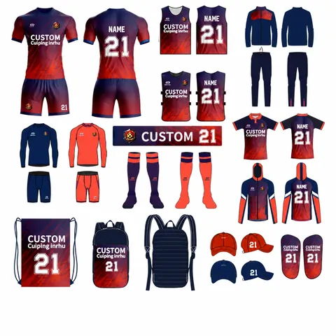 Custom Sublimation Soccer Jersey Professional Quick Dry Athletic Sportswear Top And Bottom For Men Kids Training Uniform