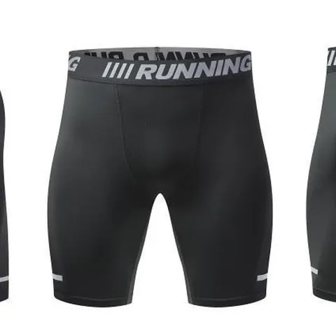 Short de Compression Sport pour Hommes Haute Élasticité Séchage Rapide Collants Fitness pour Course Cyclisme Gym Bas Noir