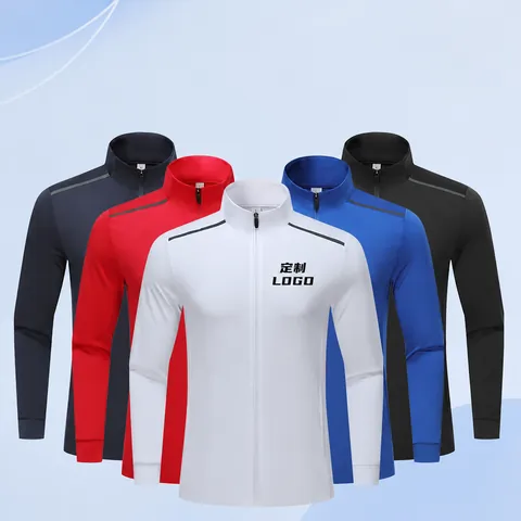 Men's Casual Sportswear Set Stand Collar Full Zip Jacket and Pants Polyester Tracksuit for Outdoor Training Fitness Spring Autumn
