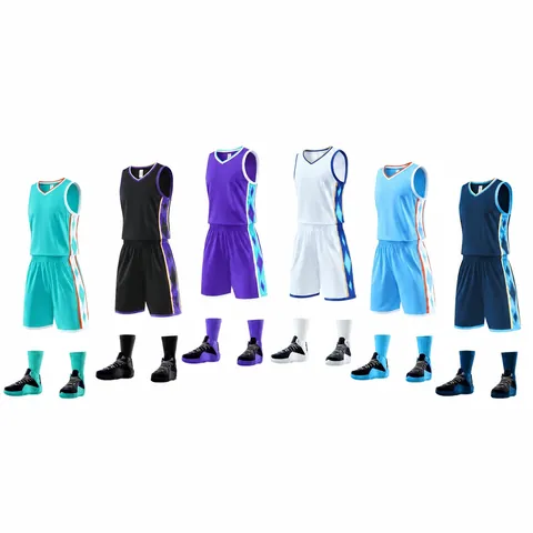 Men Kids Basketball Jersey Set Breathable Quick Dry Sleeveless Top And Bottom Athletic Training Uniform Competition Sportswear