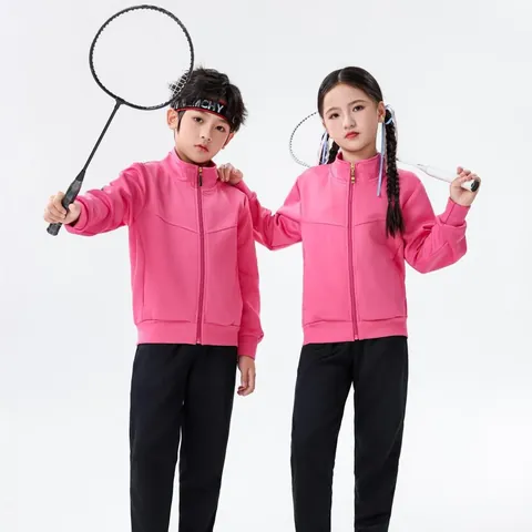 Unisex Kinder Erwachsene Badminton Training Trainingsanzug Polyester Stehkragen Reißverschluss Top Und Bottom Sportset