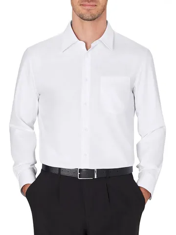 Camisa de Manga Larga Business Casual para Hombre Elástica en Cuatro Direcciones Resistente a las Arrugas sin Planchado con Bolsillo