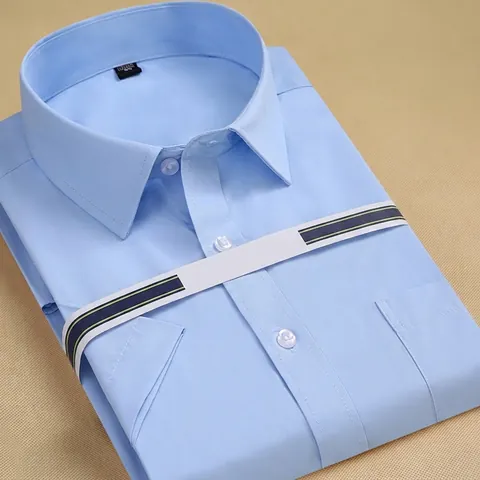 Herren Business Casual Kurzarmhemd Einfarbig Professionelle Büro Arbeitskleidung Polyester Baumwolle Köperhemd Für Männer
