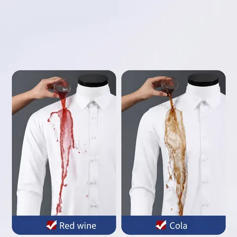 Camicia da Uomo Tinta Unita Antipiega di Fascia Alta Business Formale Vestibilità Aderente Manica Lunga Fibra di Bamboo Idrorepellente Antimacchia