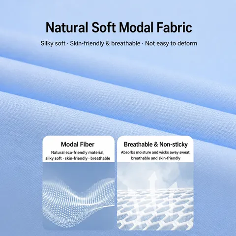 Men Business Modal Long Sleeve Shirt Solid Color Breathable Non-Iron Formal Shirt Ice Silk Top For Office Spring Summer