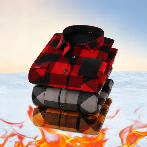 Herren Sport Freizeit Kariertes Flanellhemd Dickes Fleecefutter Warmes Langarm Top Mit Doppeltaschen Winter Gebürstetes Hemd Jacke