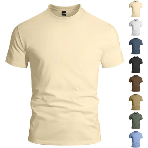 T-Shirt Athlétique à Séchage Rapide pour Hommes Couleur Unie Col Rond Respirant Haute Élasticité Haut à Manches Courtes