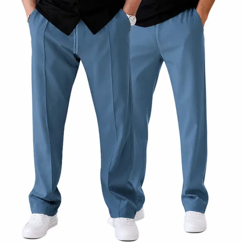 Pantaloni Casual Uomo American Vintage Strutturati a Gamba Dritta Comodi Traspiranti con Coulisse Smart Casual