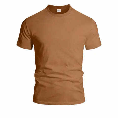 Men's Casual 100% Cotton Short Sleeve T-Shirt Basic Solid Color Round Neck Top For Summer Outdoor Sports Daily Wear