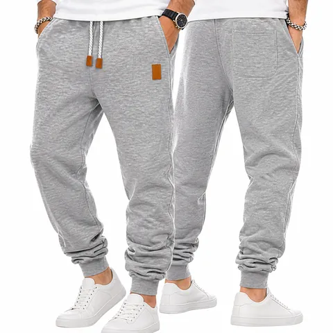 Herren Einfarbig Sport Jogginghose Mit Kordelzug Elastische Taille Gerippte Bündchen Bequeme Gestrickt Polyester Lässig Hose
