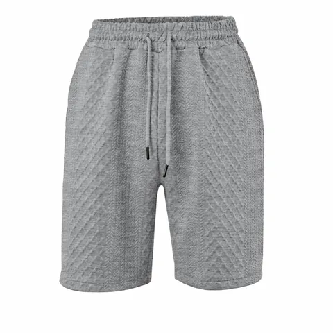 Pantalones Cortos Casuales de Jacquard de Poliéster para Hombre Verano Holgados Transpirables con Cordón Cintura Elástica Patrón Geométrico Bottom para Hombres