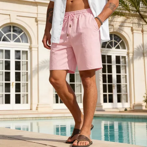 Pantaloncini Uomo Estate Casual Seta di Ghiaccio Asciugatura Rapida Larghi Sottili Traspiranti Sportivi a Cinque Punti Coulisse Vita Poliestere