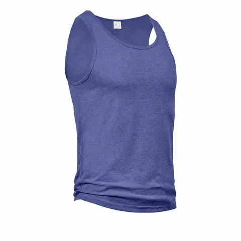 Men's Casual Solid Color Tank Top Polyester Breathable Gym Fitness Training Vest Summer Sportswear Sleeveless Racerback Top