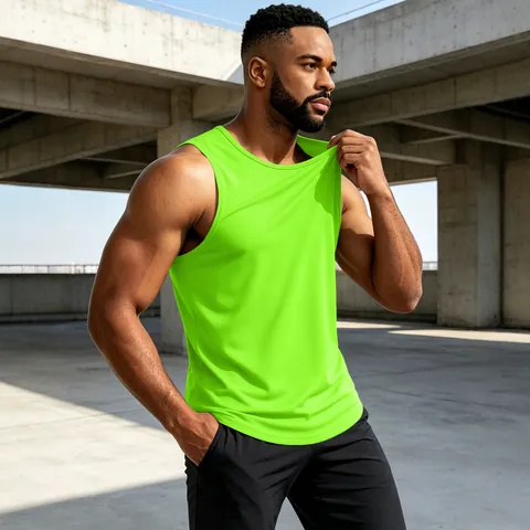 Men's Sport Quick Dry Breathable Mesh Sleeveless T-Shirt American Style Loose Gym Tank Top Basketball Vest For Workout Running