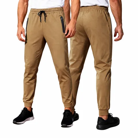 Men's Slim Fit Joggers Polyester Breathable Running Sweatpants With Pockets Drawstring Waist Athletic Gym Bottoms For Casual Sports