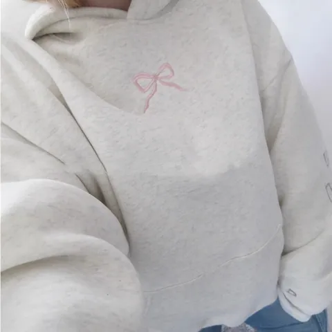 Women American Vintage Retro Cotton Hoodie Simple Bow Floral Graphic Long Sleeve Top Pullover Oversized Sweatshirt