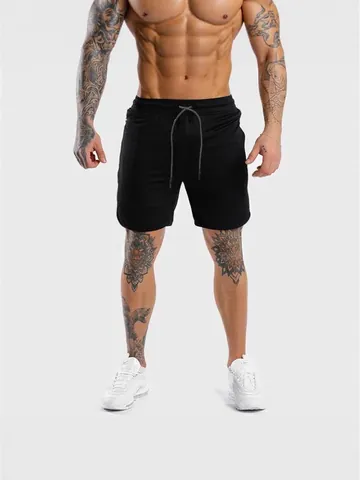 Men's Fitness Training Shorts Quick-Dry Breathable Slim Fit Sporty Running Shorts Summer Five-Point Bottom Pants With Drawstring
