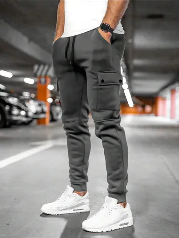 Herren Casual Sportliche Jogger Cargohose Slim Fit Mehrere Taschen Atmungsaktive Polyesterhose Für Gym Outdoor Wear