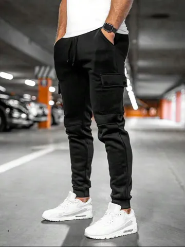 Herren Casual Sportliche Jogger Cargohose Slim Fit Mehrere Taschen Atmungsaktive Polyesterhose Für Gym Outdoor Wear