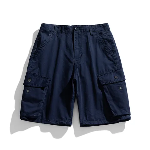 Pantalones Cortos Cargo de Algodón de Verano para Hombre Estilo Coreano con Múltiples Bolsillos Moda Casual Pantalones Cortos Rectos Holgados para Uso Diario al Aire Libre