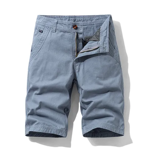 Men's Summer Casual Cargo Shorts 100% Cotton Loose Fit Multi-Pocket Breathable Stretchy Bottom Outdoor Daily Wear Fashion Shorts
