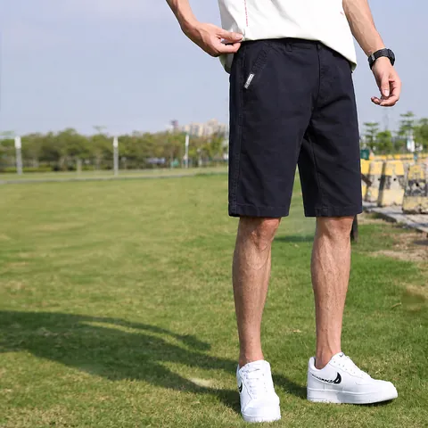 Pantalones Cortos Cargo de Algodón Fino para Hombre Estilo Coreano Ajuste Holgado Pantalones Cortos Informales Con Bolsillos para Uso Diario al Aire Libre