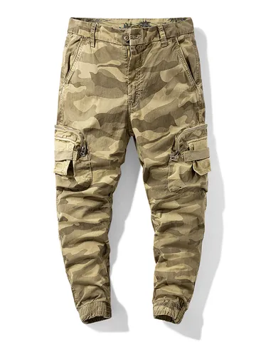 Men Camouflage Hip Hop Trendy Joggers Elastic Cargo Pants For Spring Autumn Outdoor Casual Men Bottom 9393