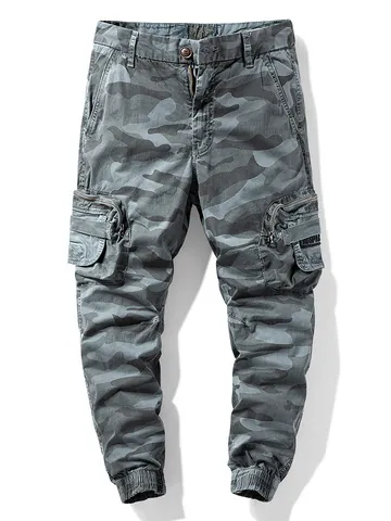 Men Camouflage Hip Hop Trendy Joggers Elastic Cargo Pants For Spring Autumn Outdoor Casual Men Bottom 9393