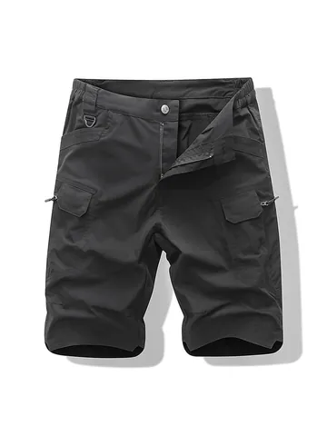 Pantalones Cortos Cargo para Hombre Estilo Coreano de Moda de Verano con Múltiples Bolsillos Sueltos Casuales para Exteriores Transpirables de Poliéster