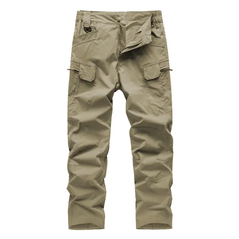 Men's Casual American Straight Leg Cargo Pants Loose Fit Multi Pocket Stretch Tactical Utility Workwear Bottoms