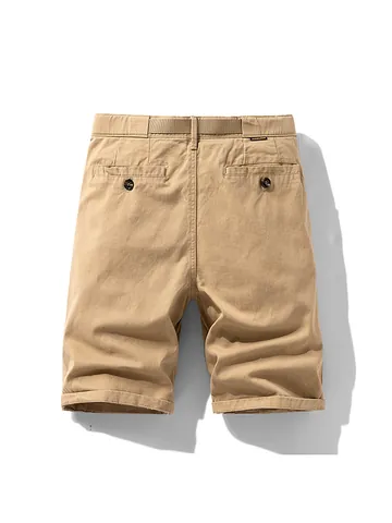 Men's Summer Cotton Cargo Shorts Techwear Tactical Multi-Pocket Shorts With Belt Loose Fit Casual Outdoor Five-Point Bottom
