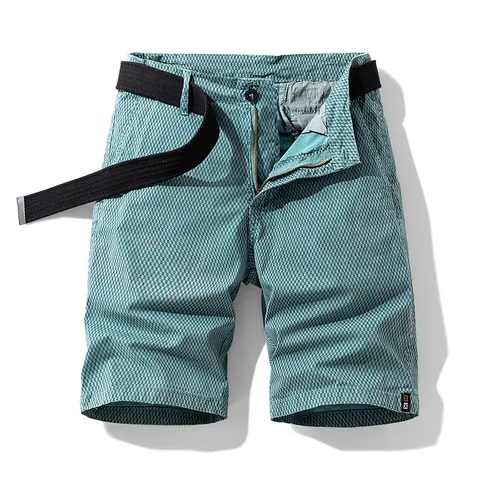Pantaloncini Cargo Casual a Righe Estivi da Uomo in Cotone Traspirante Larghi al Ginocchio Pantaloni da Lavoro per Uomo Moda Outdoor Bottom