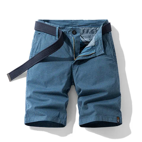 Pantaloncini Cargo Casual a Righe Estivi da Uomo in Cotone Traspirante Larghi al Ginocchio Pantaloni da Lavoro per Uomo Moda Outdoor Bottom