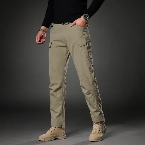 Men's New Sport Multi-Pocket Cargo Pants Retro Loose Casual Trousers Streetwear Polyester Bottoms For Outdoor Daily Wear