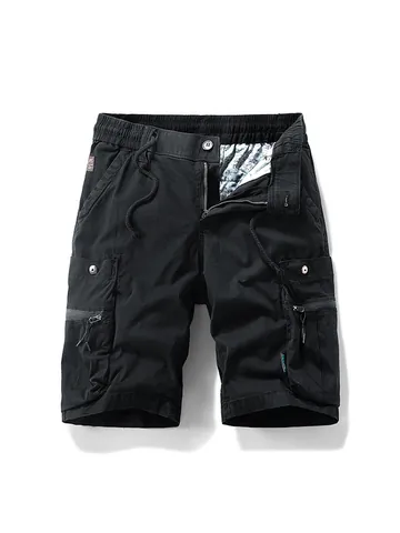 Men's Casual Cargo Shorts Summer Multi-Pocket Straight Leg Five-Point Cotton Washed Outdoor Tactical Shorts Short Pants