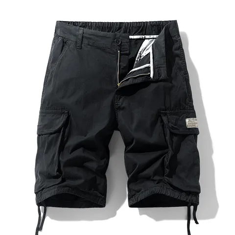 Short Cargo Décontracté pour Hommes Été Multi-Poches Mélange de Coton Ample Taille Moyenne Streetwear Short de Sortie