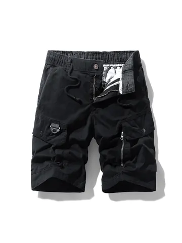 Men's Casual Cargo Shorts Multi-Pocket Cotton Blend Summer Quick Dry Streetwear Loose Fit Bottoms For Daily Wear Outdoor