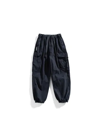 Men's Techwear Cargo Pants Multi Pocket Cotton Blend Straight Leg Casual Trousers Washed Streetwear Outdoor Bottom