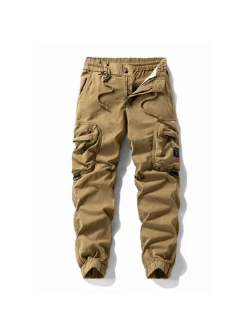 Men's American Vintage Cargo Pants Multi-Pocket Jogger Trousers Outdoor Mountain Style Loose Fit Cotton Blend Workwear Casual Pants