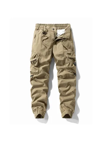 Men's American Vintage Cargo Pants Multi-Pocket Jogger Trousers Outdoor Mountain Style Loose Fit Cotton Blend Workwear Casual Pants