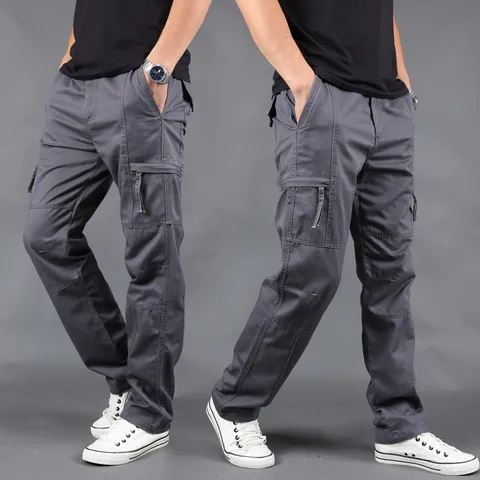 Herren Cargohose Baumwolle Mehrfachtaschen Lässig Locker Gerade Hosen Outdoor Mode Taktische Hosen Für Männer Stil 9019 Unterteil