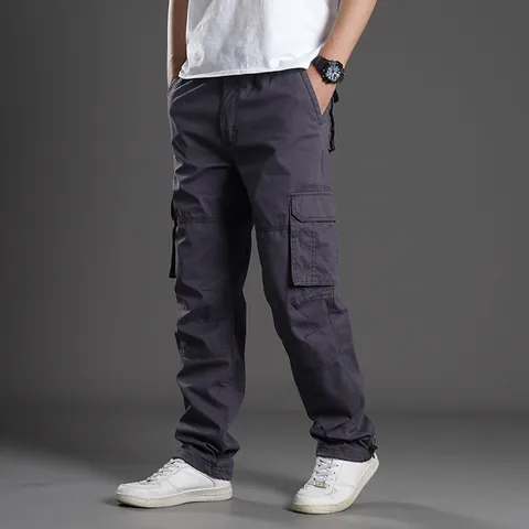 Men Cargo Pants Multi Pocket Casual Straight Leg Cotton Camouflage Outdoor Fashion Streetwear Trousers Sport Pants