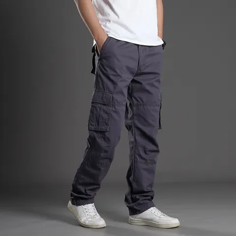 Men Cargo Pants Multi Pocket Casual Straight Leg Cotton Camouflage Outdoor Fashion Streetwear Trousers Sport Pants